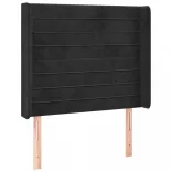 fekete bársony rugós és LED-es ágy matraccal 90x200 cm