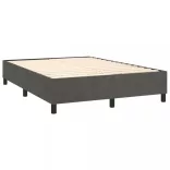 sötétszürke bársony rugós és LED-es ágy matraccal 140x190 cm