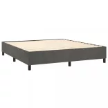 sötétszürke bársony rugós és LED-es ágy matraccal 180x200 cm