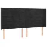 fekete bársony rugós és LED-es ágy matraccal 200x200 cm