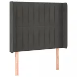 sötétszürke bársony rugós és LED-es ágy matraccal 90x200 cm