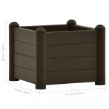 kávébarna kerti PP magaságyás 43 x 43 x 35 cm