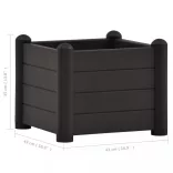 antracitszürje kerti PP magaságyás 43 x 43 x 35 cm