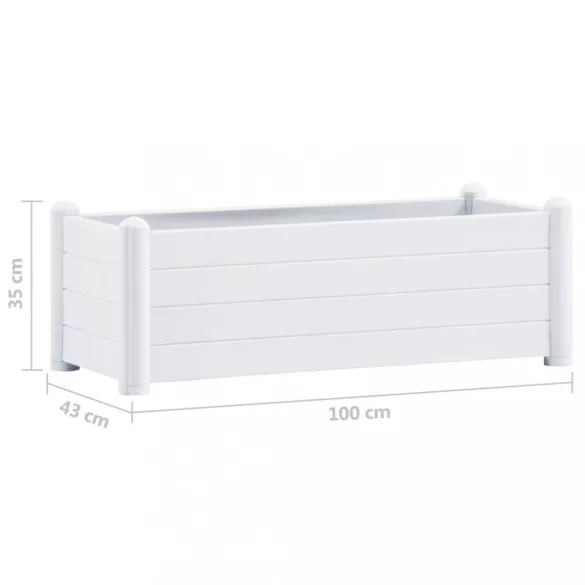 fehér kerti PP magaságyás 100 x 43 x 35 cm