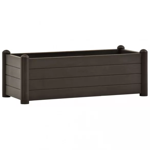 kávészínű kerti PP magaságyás 100 x 43 x 35 cm