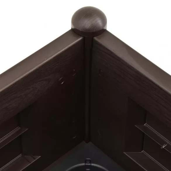 kávészínű kerti PP magaságyás 100 x 43 x 35 cm