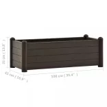 kávészínű kerti PP magaságyás 100 x 43 x 35 cm
