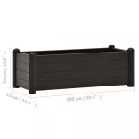antracitszürke kerti PP magaságyás 100 x 43 x 35 cm