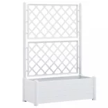 fehér polipropilén rácsos kerti ültető 100 x 43 x 142 cm