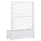 fehér polipropilén rácsos kerti ültető 100 x 43 x 142 cm
