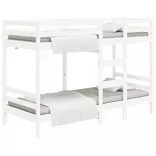 fehér tömör fenyőfa emeletes ágy 75x190 cm