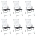 6 db antracit oxford szövet kerti székpárna 40x40x4 cm