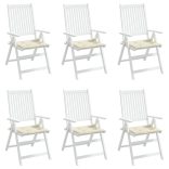 6 db krémszínű oxford szövet kerti székpárna 40x40x4 cm