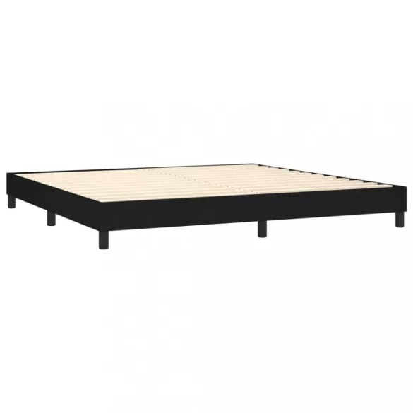 fekete szövet rugós ágy matraccal 200 x 200 cm