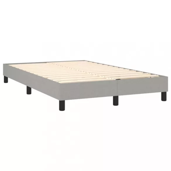 világosszürke szövet rugós ágy matraccal 120 x 200 cm