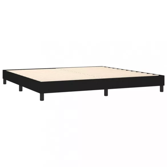 fekete szövet rugós ágy matraccal 200 x 200 cm