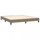 tópszínű szövet rugós ágy matraccal 160 x 200 cm