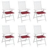 6 db bordó oxford szövet kerti székpárna 40x40x4 cm