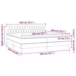 tópszínű szövet rugós ágy matraccal 200 x 200 cm