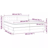 sötétszürke szövet rugós ágy matraccal 200 x 200 cm