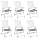 6 db szürke oxford szövet kerti székpárna 50 x 50 x 4 cm