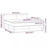 világosszürke szövet rugós ágy matraccal 160 x 200 cm