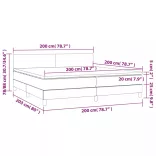 sötétszürke szövet rugós ágy matraccal 200 x 200 cm