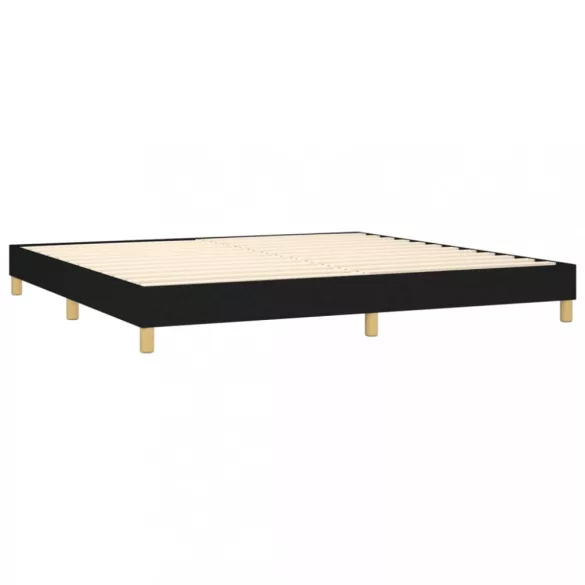 fekete szövet rugós ágy matraccal 200 x 200 cm