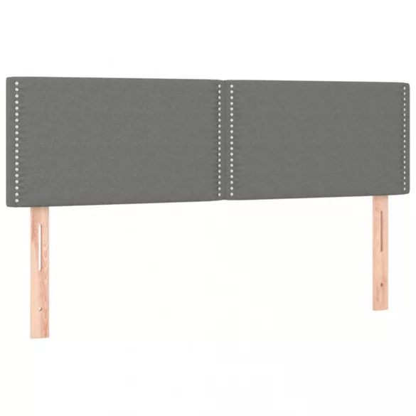 sötétszürke szövet rugós ágy matraccal 140 x 190 cm
