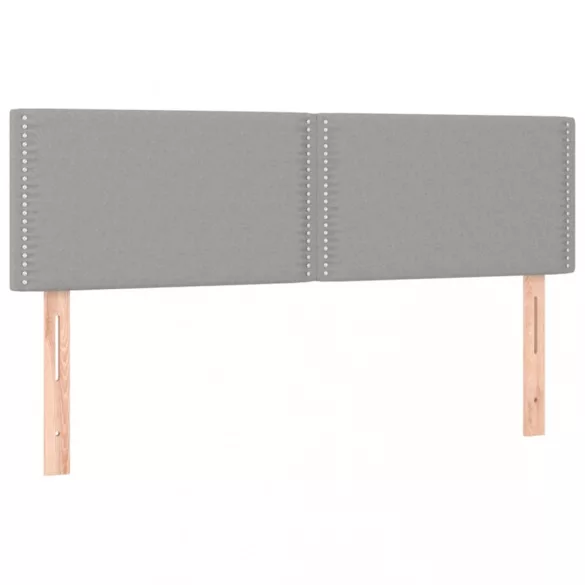 világosszürke szövet rugós ágy matraccal 140 x 200 cm