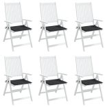 6 db fekete oxford szövet kerti székpárna 50 x 50 x 4 cm