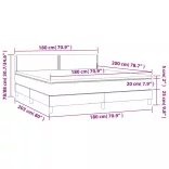 tópszínű szövet rugós ágy matraccal 180 x 200 cm
