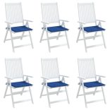 6 db királykék oxford szövet kerti székpárna 50 x 50 x 4 cm