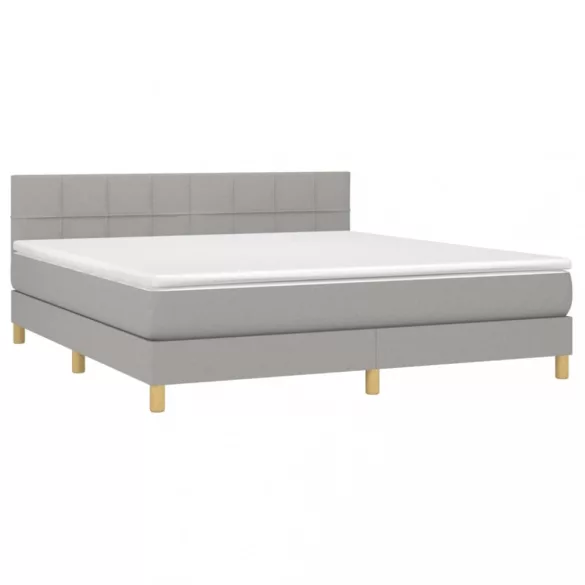 világosszürke szövet rugós ágy matraccal 180 x 200 cm