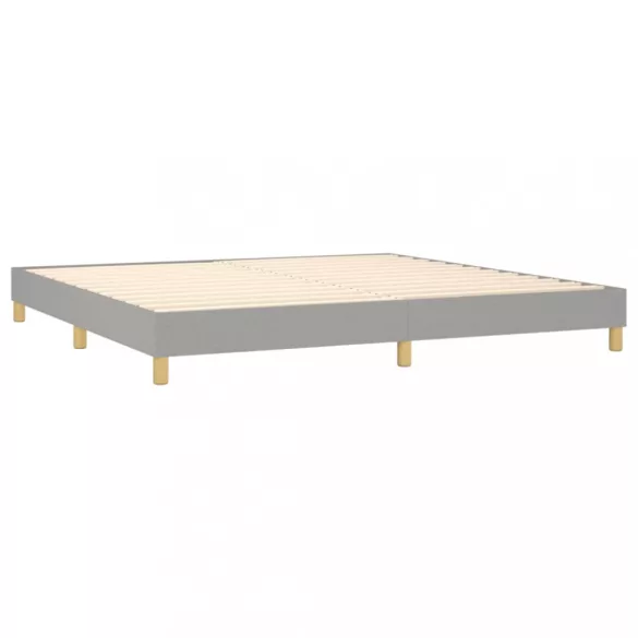 világosszürke szövet rugós ágy matraccal 200 x 200 cm