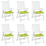 6 db élénkzöld oxford szövet kerti székpárna 50 x 50 x 4 cm