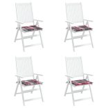 4 db piros kockás oxford szövet kerti székpárna 50 x 50 x 4 cm