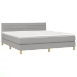 világosszürke szövet rugós ágy matraccal 180 x 200 cm