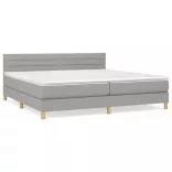 világosszürke szövet rugós ágy matraccal 200 x 200 cm