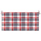 piros kockás oxford szövet kerti padpárna 100 x 50 x 3 cm