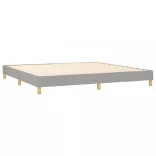 világosszürke szövet rugós ágy matraccal 200 x 200 cm