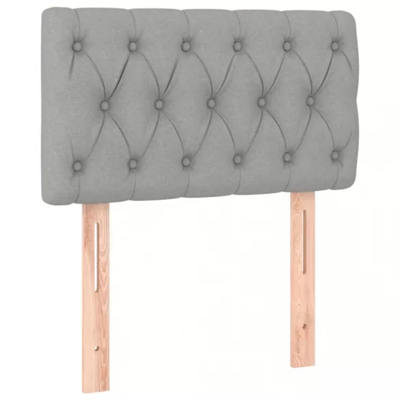 világosszürke szövet rugós ágy matraccal 80 x 200 cm