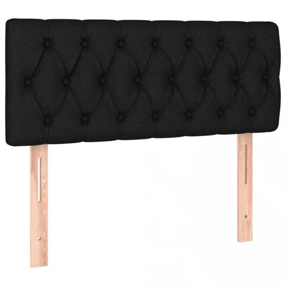 fekete szövet rugós ágy matraccal 100 x 200 cm