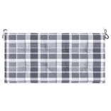 szürke kockás oxford szövet kerti padpárna 120x50x4 cm