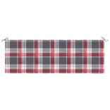 piros kockás oxford szövet kerti padpárna 150x50x4 cm