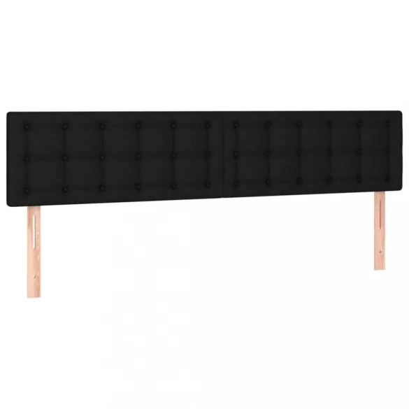 fekete szövet rugós ágy matraccal 200 x 200 cm