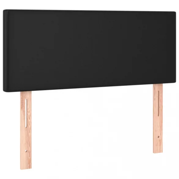fekete műbőr rugós ágy matraccal 100 x 200 cm