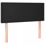 fekete műbőr rugós ágy matraccal 120 x 200 cm
