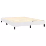 fehér műbőr rugós ágy matraccal 140x190 cm