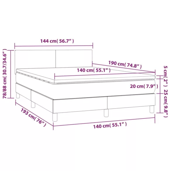 fehér műbőr rugós ágy matraccal 140x190 cm